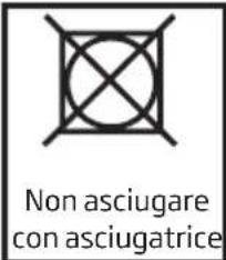 Non asciugare con asciugatrice