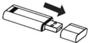 Diagram of a USB flash drive with an arrow indicating process (no text or symbols)