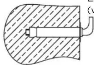 Diagram of a mechanical component with hatched fill and dashed lines indicating internal features (no text or symbols)