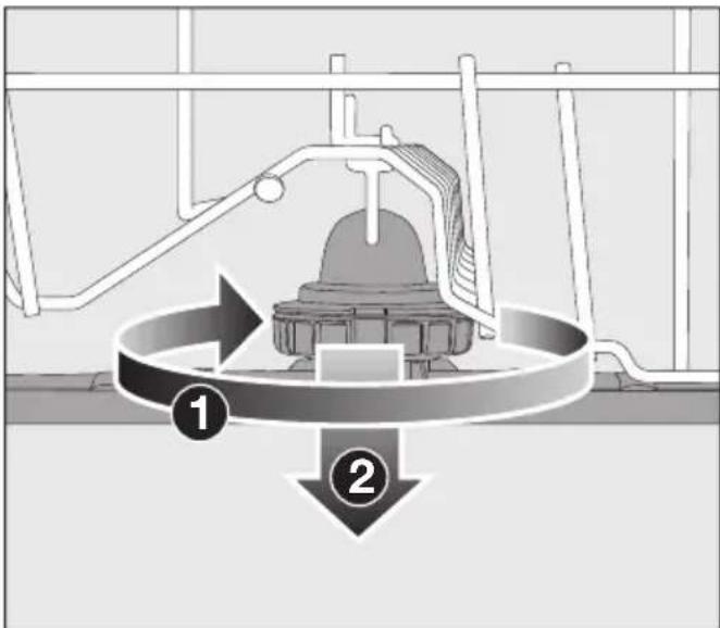 MIELE G 5811 SCU OBSW - Togliere il braccio irroratore centrale - 1
