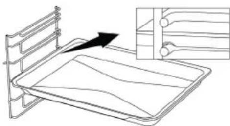 BEKO BBIE13301XMPC - Aşezarea tăvii pe rafturile de coacere În cazul modelelor cu rafturi din sârmă : - 1