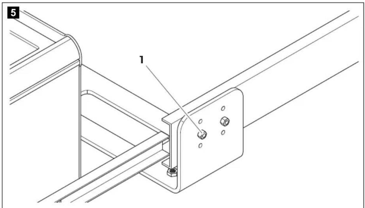 Technical line drawing of a mechanical bracket assembly with labeled component '1' (no text or symbols beyond label)