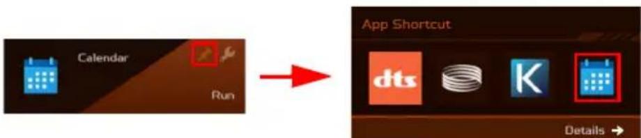 graph LR A["Calendar"] --> B["Run"] B --> C["App Shortcut"] C --> D["dts"] C --> E["K"] C --> F["Details"]