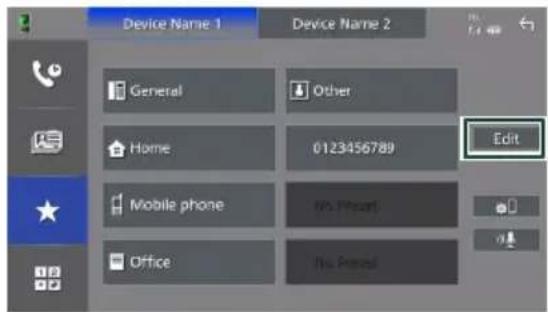 Device Name 1 Device Name 2 General Other Home 0123456789 Edit Mobile phone No Print Office No Print