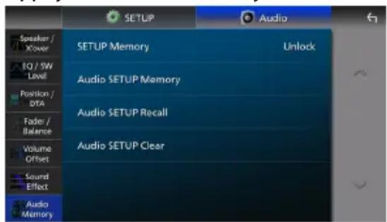 KENWOOD eXcelon DMX9724XDS - Mémoire de configuration audio - 1