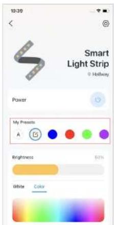 10:39 Smart Light Strip © Holway Power My Projects A Brightness 60% White Color