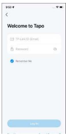 Welcome to Tapo TP-Link ID (Email) Password Remember Me Log In