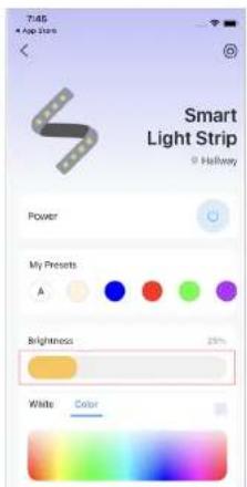 7:45 Smart Light Strip @ Hayway Power My Presets A Brightness 20% White Color