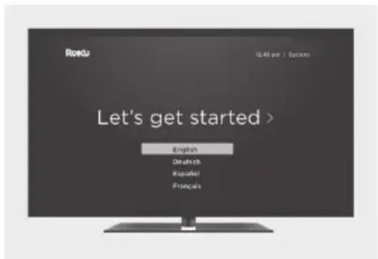Roku 12:40 am 1 Options Let's get started > English Drafts Reperfets Français