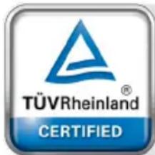 TÜVRheinland® CERTIFIED
