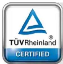 TÜVRheinland® CERTIFIED