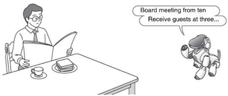 Board meeting from ten Receive guests at three...