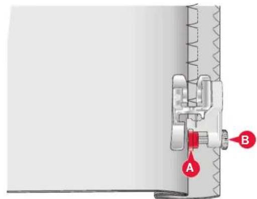 Technical diagram showing mechanical assembly with labeled parts A and B, likely illustrating a valve or connector assembly.