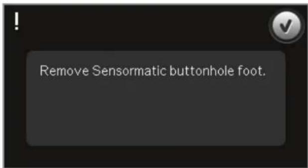 Remove Sensormatic buttonhole foot.