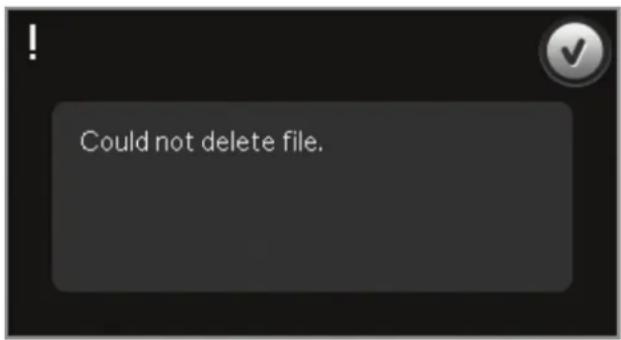 Could not delete file.