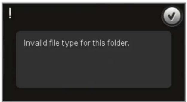 Invalid file type for this folder.