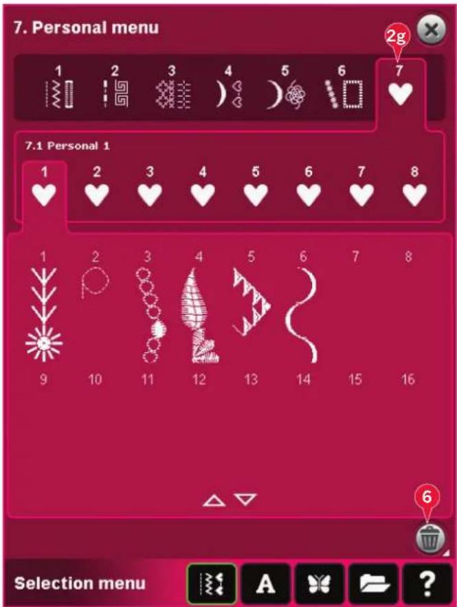 7. Personal menu 1 2 3 4 5 6 7 2g 7.1 Personal 1 1 2 3 4 5 6 7 8 1 2 3 4 5 6 7 8 9 10 11 12 13 14 15 16 Selection menu A ?