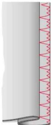 Illustration of a rolled-up document with red waveform patterns on the right side (no text or symbols)