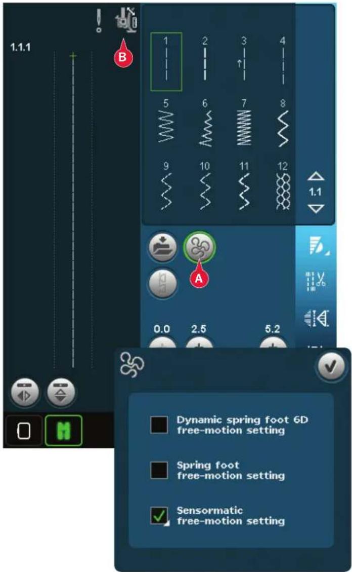 1.1.1 B 1 2 3 4 5 6 7 8 9 10 11 12 1.1 A 0.0 2.5 5.2 Dynamic spring foot 6D free-motion setting Spring foot free-motion setting Sensormatic free-motion setting