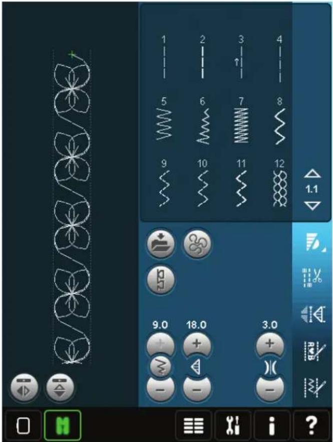 Screenshot of a digital drawing tool interface showing line drawings and numeric input fields for pattern recognition.