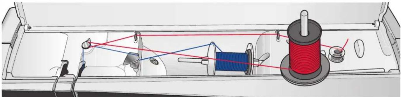 Technical diagram of a mechanical assembly with spool, coil, and housing (no text or labels)