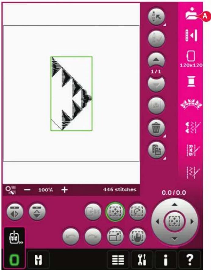 Screenshot of a graphic editing software interface showing a graphic editing panel with a black-and-white patterned rectangle and tool icons labeled in Chinese.