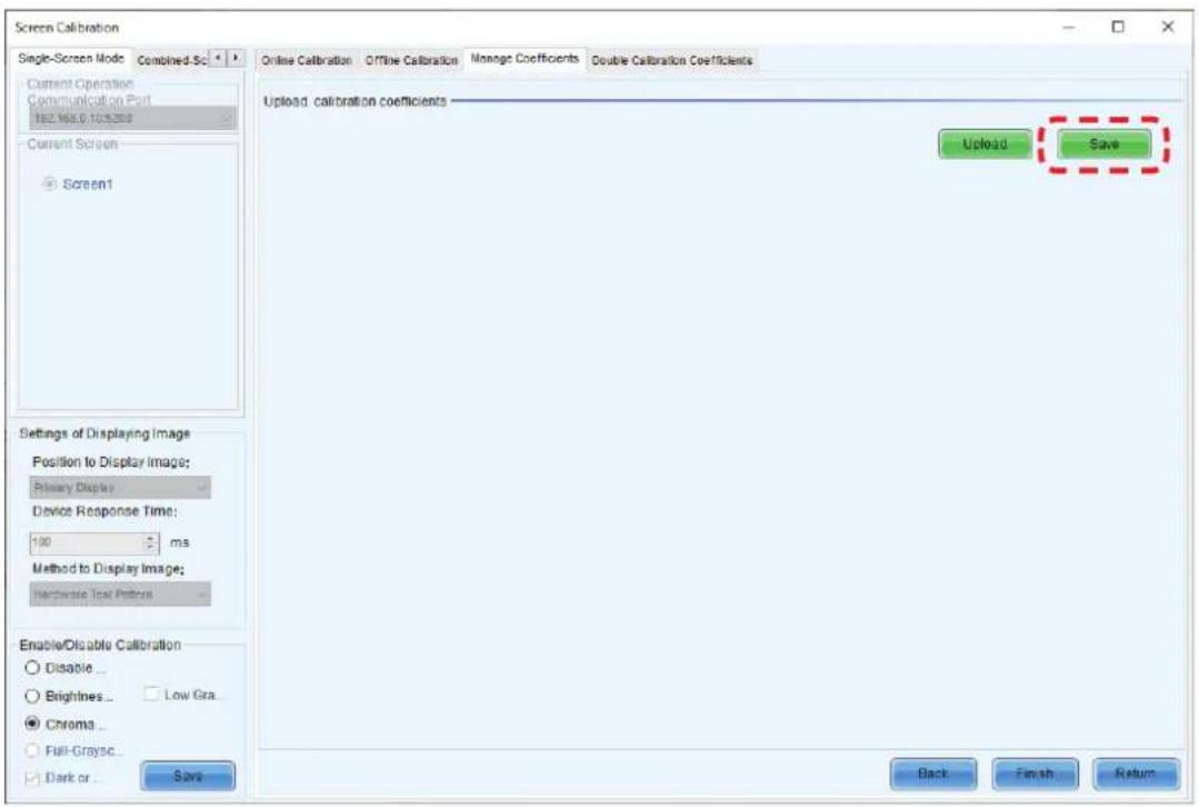Screen Calibration Single-Screen Mode Combined-Sc Current Operation Communication Port 162.165.0.105.209 Current Screen Screen1 Settings of Displaying Image Position to Display Image: Primary Display Device Response Time: 100 ms Method to Display Image: Hardwaste Text Pattern Enable/Disable Calibrat…
