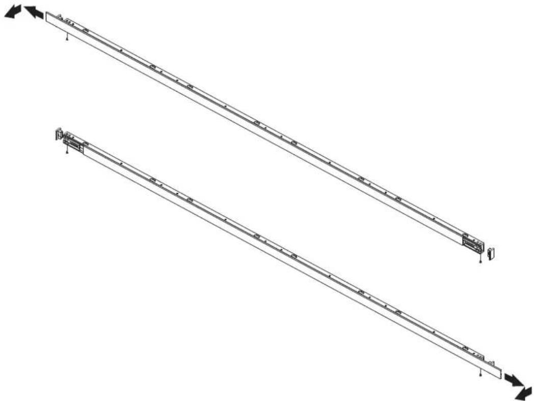 Two parallel diagonal structural beams with directional arrows indicating force or motion (no text or symbols)