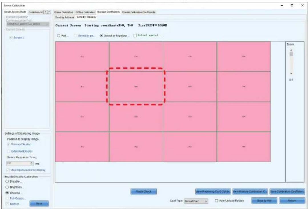Screen Calibration Single-Screen Mode Continuous-Sc Current Operation Commanding to Post User@Host, 2001 Web Array Current Screen Screen1 Send by Address Send by Topology Current Screen Starting coordinateX=0, T=0 Size1920W×1000K Full Select by pos Select by Topology Select operat... Settings of Dis…