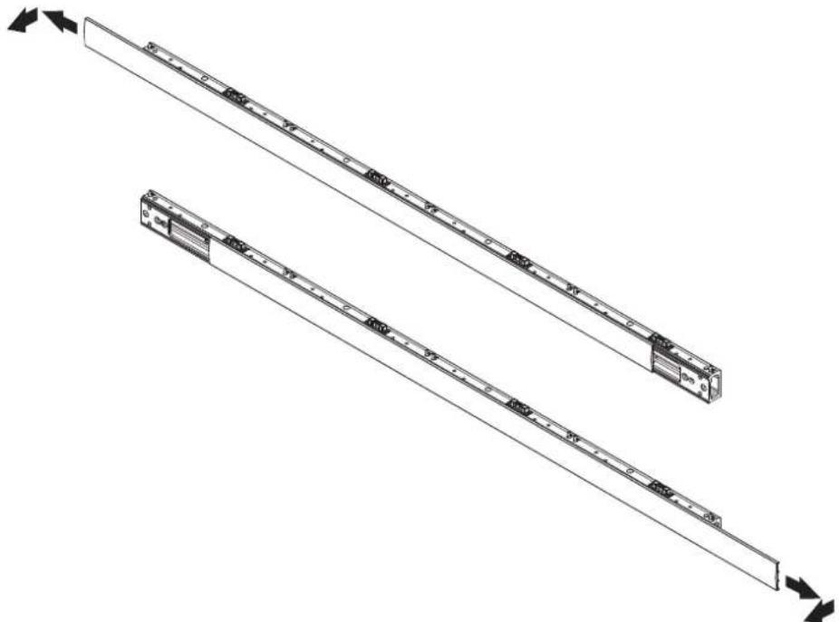 Technical line drawing of two parallel mechanical components with mounting holes and housing (no text or symbols)
