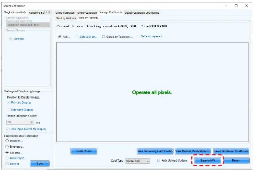 Screen Calibration Single-Screen Mode Combined-Sc Current Operation Communication Port USB@Front_M0001.Hub_M0001 Current Screen Screen1 Settings of Displaying Image Position to Display Image: Primary Display Extended Display Device Response Time: 100 ms Use input source for display Enable/Disable Ca…