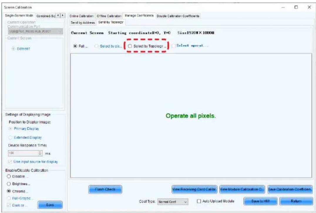 Screen Calibration Single-Screen Mode Combined-5c Current Operation Communication Port USB@Port_90000.Hub_JF001 Current Screen Screen1 Settings of Displaying Image Position to Display Image: Primary Display Extended Display Device Response Time: 100 ms Use input source for display Enable/Disable Cal…