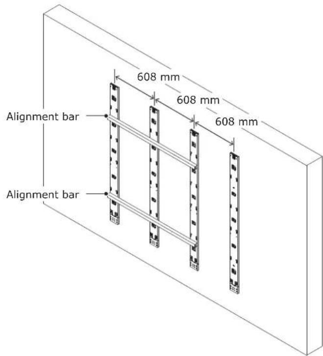 608 mm 608 mm 608 mm Alignment bar Alignment bar