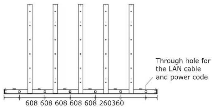 Through hole for the LAN cable and power code 608 608 608 608 608 260360