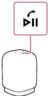 Diagram showing a speaker icon with playback control symbol and label 'II' pointing to the speaker