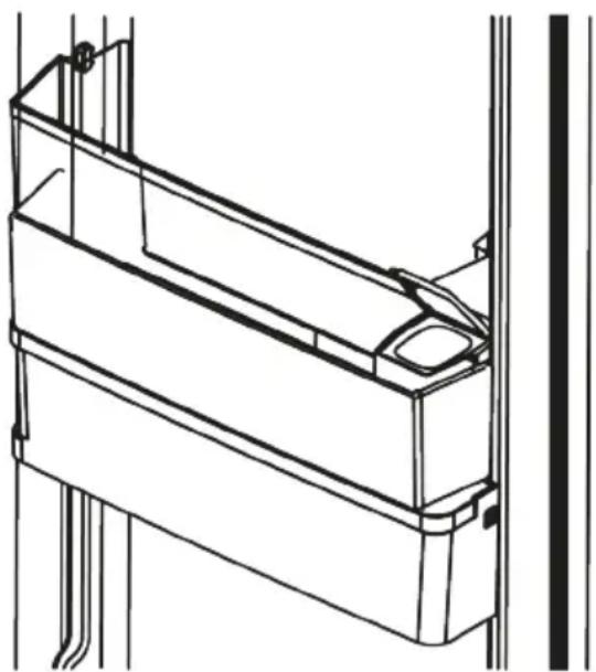 Technical line drawing of a mechanical bracket or enclosure with vertical supports and mounting holes (no text or symbols)
