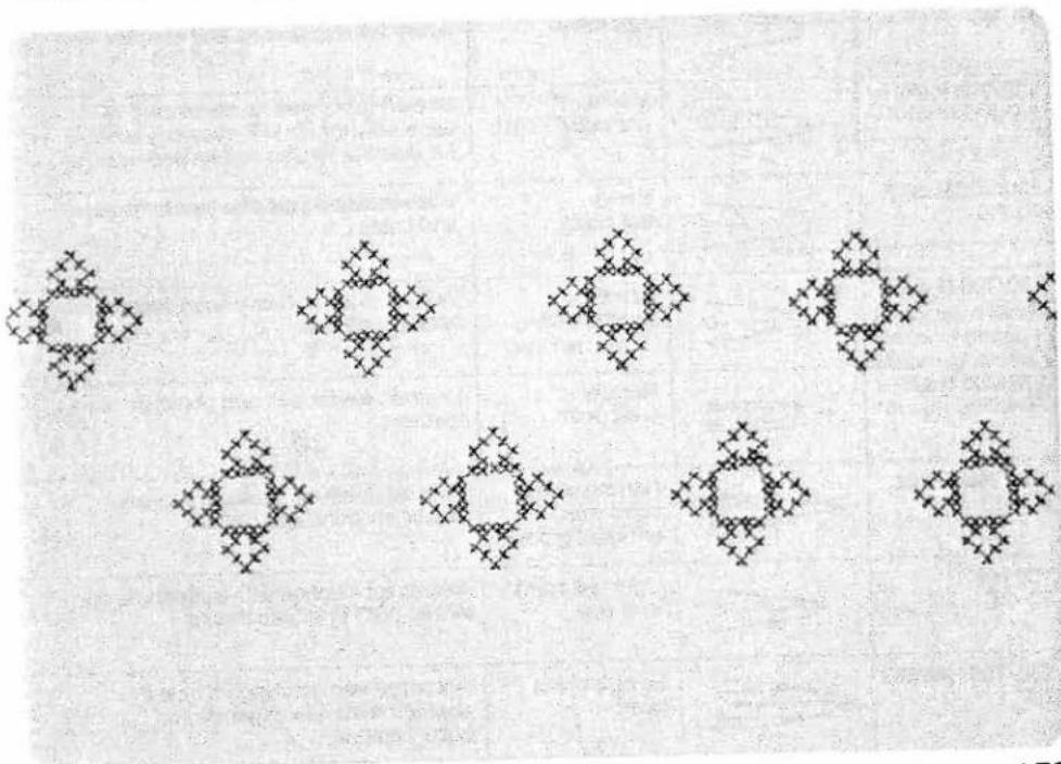 Repeating geometric pattern of eight diamond-shaped frames on a light background (no text or symbols)