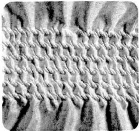 Close-up of textured fabric with wavy patterns and no visible text or symbols