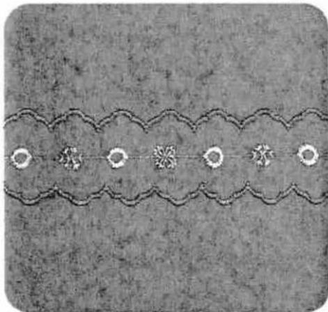 Decorative pattern with repeating cloud-like motifs and central floral motifs (no text or symbols)