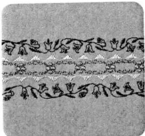Decorative black-and-white floral border pattern with no text or symbols