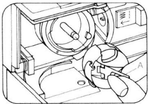 Technical line drawing of a mechanical device with gears and housing (no text or symbols)