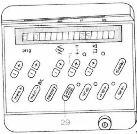 prog 7 Δ Display mem+ mem- Bt memory 29 ①