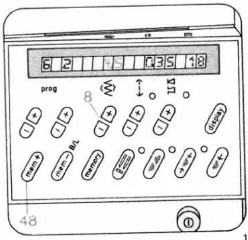 6 2 45 035 18 prog 8 ↓ ↑Δ + - + - + - + - + - display mem → Bt mem → memory 6 7 8 9 → ← ← 48 ①