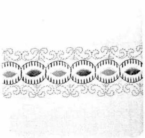 Decorative border with repeating oval patterns and diamond eyes, no text or symbols present