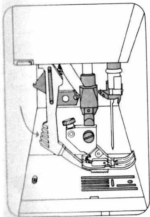 Technical line drawing of a sewing machine with no visible text or symbols