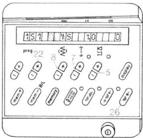 prog 22 BTL mem + mem - memory 6-0-0- 7- + - + - + - 5 displa) 26