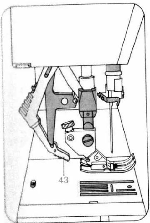 Technical line drawing of a sewing machine with no visible text or symbols
