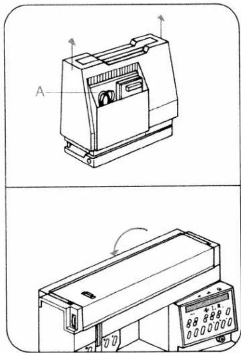 Technical line drawings of a mechanical device with top and side views (no text or symbols)