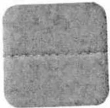 Gray square textured surface with a horizontal seam (no text or symbols)