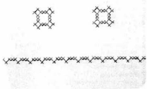 Molecular structure diagram showing two identical macrocyclic units connected by a chain of atoms